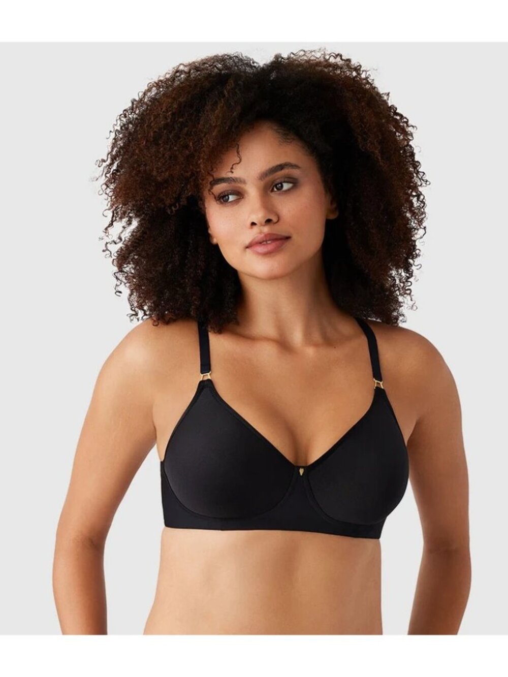 🆕WACOAL Simply Done Wireless Convertible T-Shirt Bra 40C Black #856393